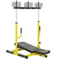 thumbnail image 3 of Soozier Vertical Leg Press Machine, 660LBS Capacity, with Adjustable Leg, Back, and Head Positions, 1" Standard Plate Compatible, Yellow, 3 of 10