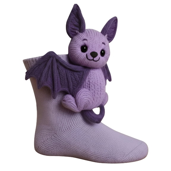 TELOLY Knit Animal Socks, Hand Crocheted Double-Layer Cotton, Warm Embrace for Christmas Morning, Fun Stocking Stuffer for Kids & Adults