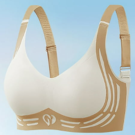 WNEGSTG White Push Up Bra  Super Gather Bra Soft Comfortable Gather Bra Wireless Up Bra Lift Bra Women Lingerie Everyday Sports Bras  M