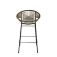 thumbnail image 6 of Bar Stools, Outdoor Barstools Set of 2, PE Wicker Seat and Backrest with Black Iron Frame, Ergonomic Counter Height Stools for Patio, Kitchen, or Bar in Green, 6 of 11