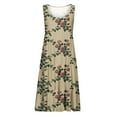 thumbnail image 5 of Fartey Summer Dresses for Women Plus Size Boho Floral Tiered Midi Dress Trendy Loose Flowy Sleeveless Crew Neck Swing Dress Casual Beach Vacation Sundress 2025 Beige S-5XL, 5 of 5