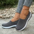 thumbnail image 2 of Modstep Women's Orthopedic Breathable Shoes with Arch Support Memory Foam Flat Walking Slide Shoe Non Slip Sports Sneakers Grey 8, 2 of 6