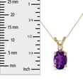 thumbnail image 2 of 14k Yellow Gold Oval Amethyst And Diamond Pendant, 2 of 2