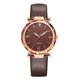 thumbnail image 1 of Reloj de pulsera de cuarzo con caja de oro rosa delicado para mujer con correa de PU de moda simple Marrón, 1 of 4