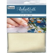 Essentials By Leisure Arts Aida Cloth, 14 count, 30" x 36", Cream cross stitch fabric for embroidery, cross stitch, machine embroidery and needlepoint