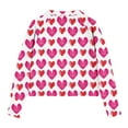 thumbnail image 5 of SERTG Girls Valentines Half Zip Sweatshirt Hoodless Stand Collar Thumbhole Cuffs Kids Long Sleeve Casual Pullover Everyday Top(Pink#3,9 Years), 5 of 5