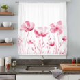 thumbnail image 5 of Pink Flowers Sheer Curtains 45 Inches Long, Vintage White Floral Plant Herb Botanical Light Filering Curtains, Breathable Simi Curtain Privacy Drapes for Kitchen Bathroom Small Window Treatment, 5 of 9