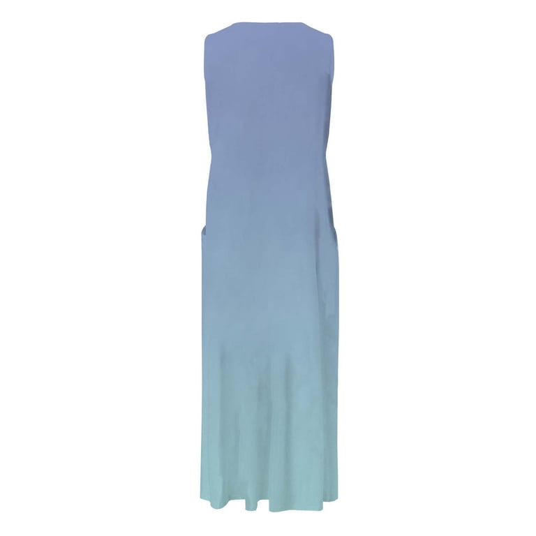 Women's Crew Neck Casual Gradient Print Cuffless Pocket Long Tank Dress  Ladies Summer Dresses Preppy Dresses Womens Summer Soprano plus Size Dress  Graduation Dress for Women Womens Swing Dress Vintage - Walmart.com