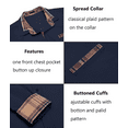 thumbnail image 4 of Coshow Men's Long Sleeve Casual Dress Shirt Button Down Plaid Collar Shirts, 4 of 6