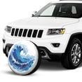 thumbnail image 2 of KAKALAD Ocean Wave Blue Waves White Spare Tire Cover Universal Vehicle Accessories Buckle Car Tools 14”in, 2 of 6