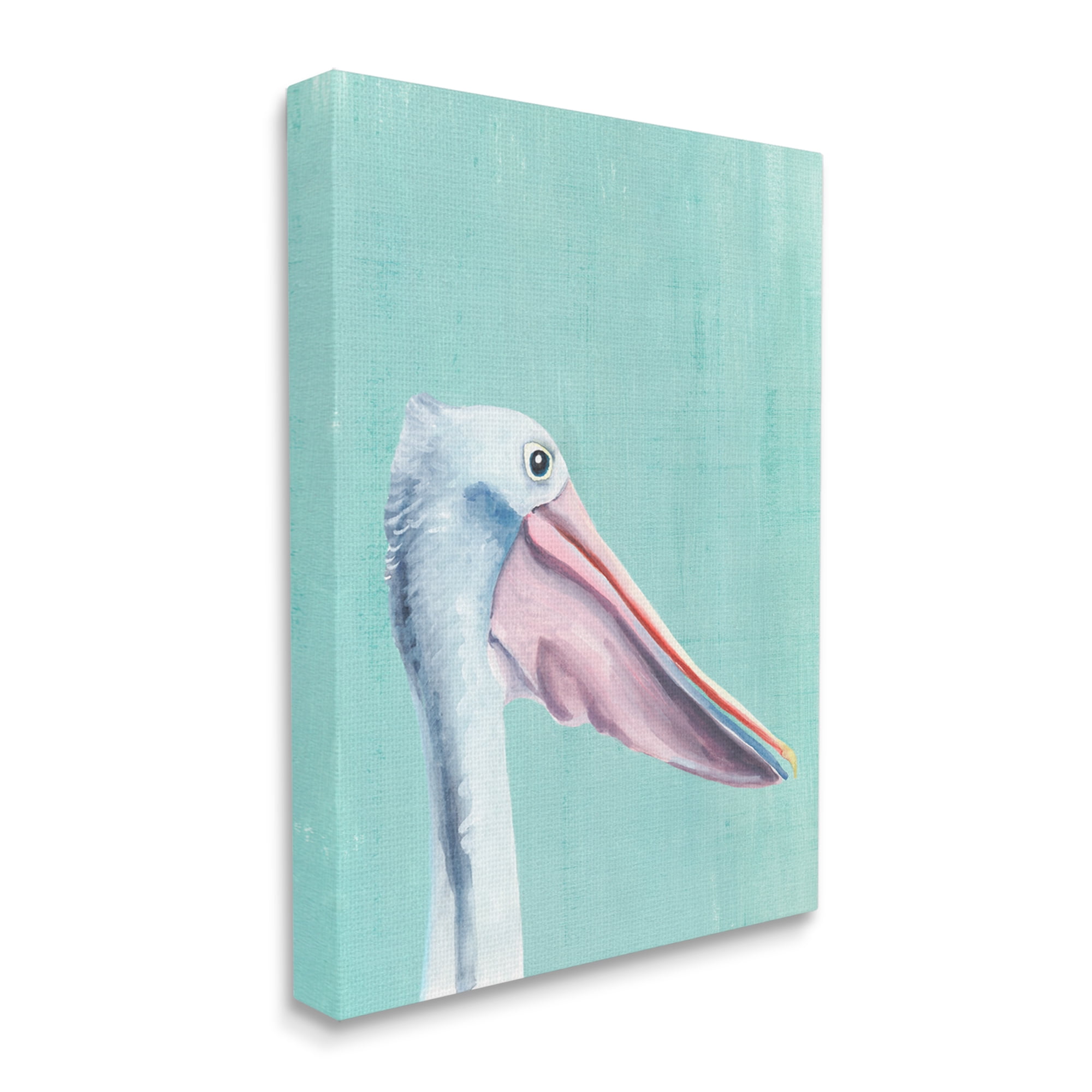 Stupell Industries Pelican Head Detailed Sunny Pastel Portrait,30 x 40, Design by Annie Warren