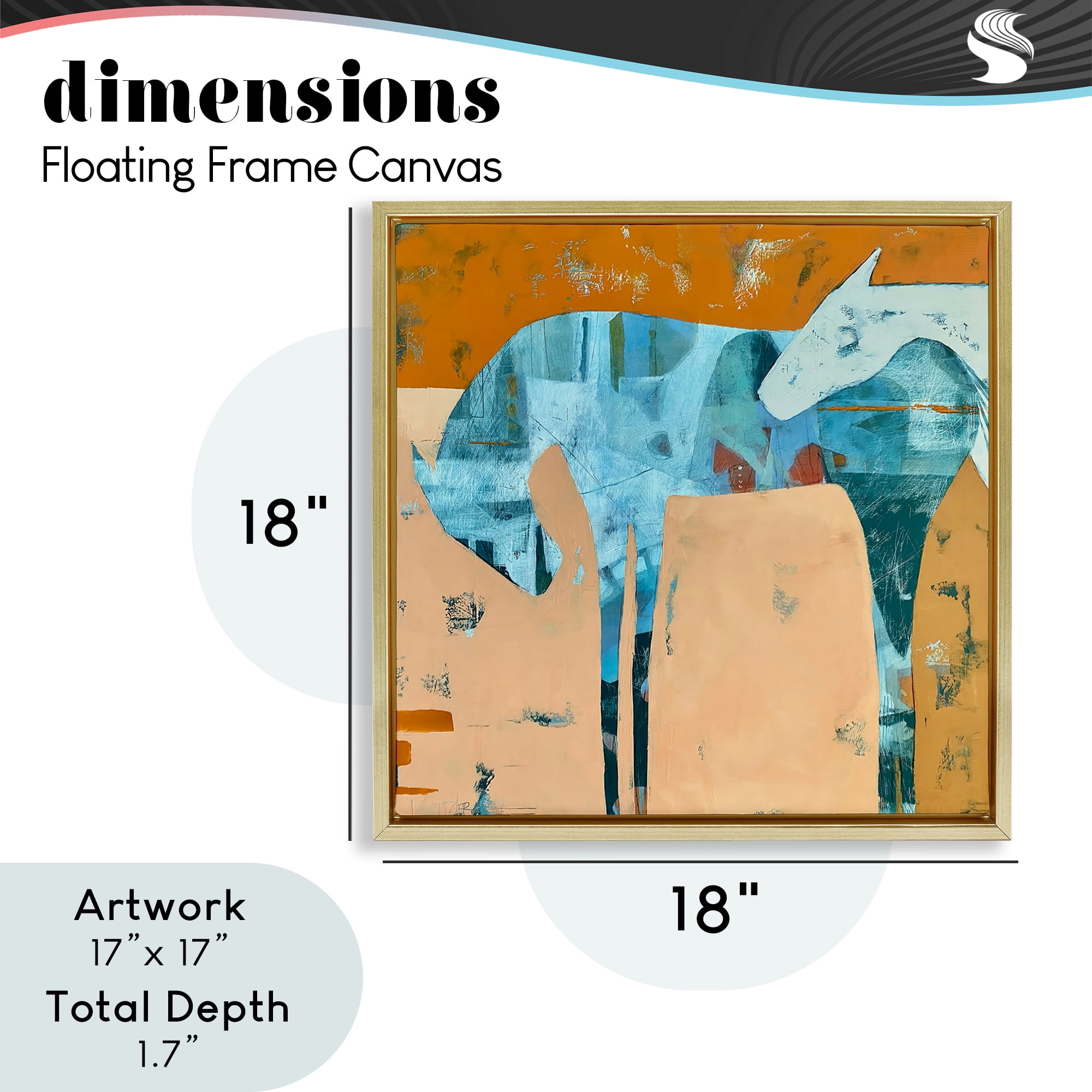 Kindred Crush Horses Gold Framed Floater Canvas Wall Art, design by Dianna Fritzler