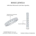 thumbnail image 6 of Rosec Jewels Princess Cut Moissanite Eternity Band Ring for Women - Full Eternity Ring, 18K White Gold, US 12.00, 6 of 7