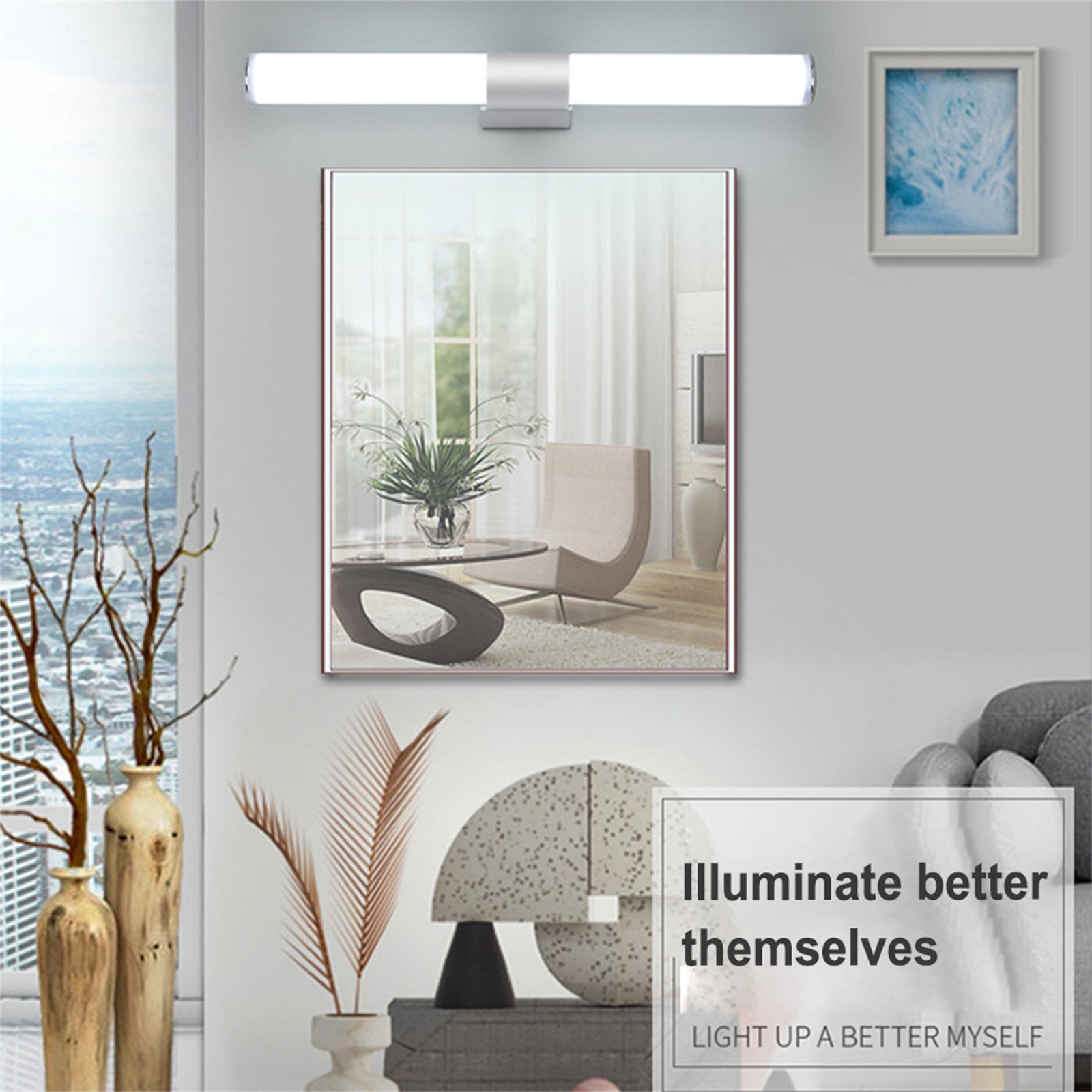Led Bathroom Vanity Light, 12W/16W Bathroom Vanity Lighting Fixture Wall Lamp Make-Up Mirror Front Light, 40Cm 16W White Light, Bd71 Modern Led Vanity Mirror Light For Bathroom