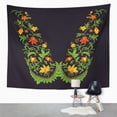 thumbnail image 2 of UFAEZU Abstract Hungarian Folk Artistic Beautiful Culture Drawn Floral Graphic Hand Wall Art Hanging Tapestry Home Decor for Living Room Bedroom Dorm 51x60 inch, 2 of 2