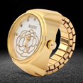 thumbnail image 3 of Montre à quartz pour femme, cadran rond, motif fleur de rose, or, 3 of 4