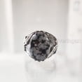 thumbnail image 2 of Snowflake Obsidian Mans Ring, Natural Snowflake Obsidian, Eagle Ring, Silver Jewelry, 925 Silver Ring, Gift, Heavy Mens Ring, Arabic Design, Ottoman Style Ring, Christmas, Turkey Mens Signet Ring, 2 of 8