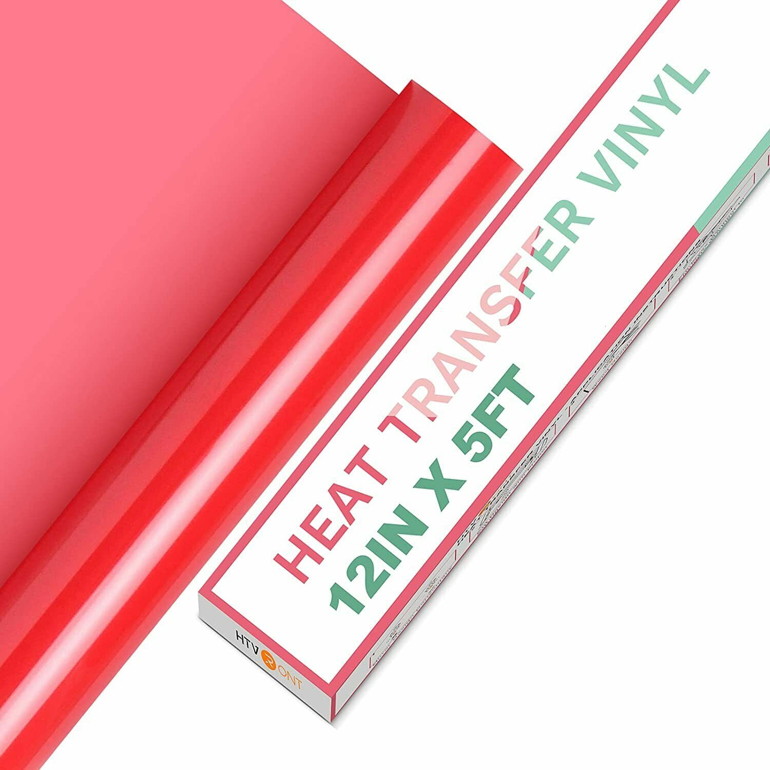 VINYL FROG Heat Transfer Vinyl Roll HTV Vinyl - 12x5ft Red Iron on Vinyl  for T-Shirts, Heat Press Vinyl for DIY Craft Designs (Red)