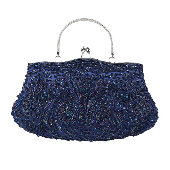 Beaded sequins floral design dinner purse, clutch bag