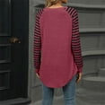 thumbnail image 4 of TKLPEHG Womens Tops Long Sleeve Crew Neck Raglan Sleeve Tunic Tops Loose Casual Fashion Classic Solid Color Lightweight Blouse (Wine,XL), 4 of 4