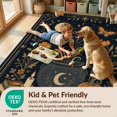 thumbnail image 4 of Design&I 4'x6' Washable Area Rug Pet Friendly & Non-Slip Built-In Grip Midnight Blue Enchanted Garden Celestial Motifs Whimsical Floral Mystical for Reading Nook, Bedroom, 4 of 7