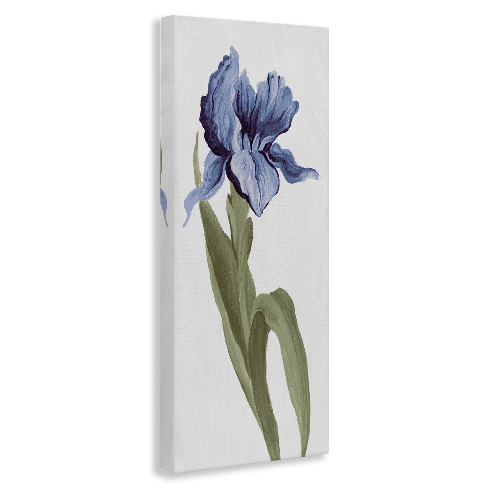 Stupell Industries Blooming Blue Iris Botanical & Floral Painting Gallery Wrapped Canvas Art Print Wall Art, 13 x 30