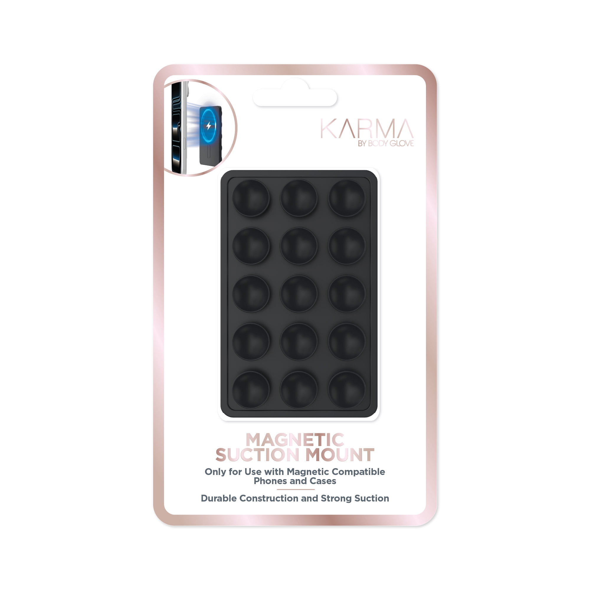 Karma by Body Glove Magnetic Phone Suction Mount - Charcoal Gray