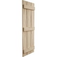 thumbnail image 4 of Ekena Millwork 17 1/2"W x 62"H Rustic Three Board Spaced Board-n-Batten Riverwood Faux Wood Shutters (Per Pair), Primed Tan, 4 of 11