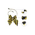thumbnail image 3 of INSPIRE CHIC Women's Pre-Tied Adjustable Bowknot Striped Uniform Bowtie 4.33" x 5.51" Yellow Black, 3 of 5