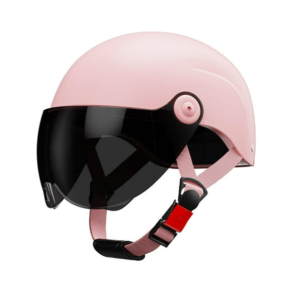 Casco de motocicleta vintage para adultos, hombres y mujeres, para bicicleta, motocross, color rosa