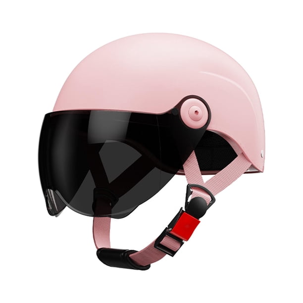 Casco de motocicleta Cascos de bicicleta para hombres Mujeres Adultos Scooter Desplazamientos Rosa