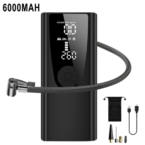 Xihbxyly Inflador de Neumáticos, Bomba Compresora Automática Inteligente, Indicador de Presión de Neumáticos con Pantalla Digital Clara, Batería Externa de Larga Duración, para Uso En Coche y Motocic