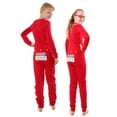thumbnail image 1 of Red Union Suit Kids Pajamas DANGER BLAST AREA Sign on Rear Flap, 1 of 2
