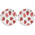 thumbnail image 2 of FREEAMG 2 Pack Fresh Strawberry Car Cup Holder Coaster Anti Slip Car Coasters Drink Coaster Cute Auto Interior Accessories for Women & Men 2.5", 2 of 6