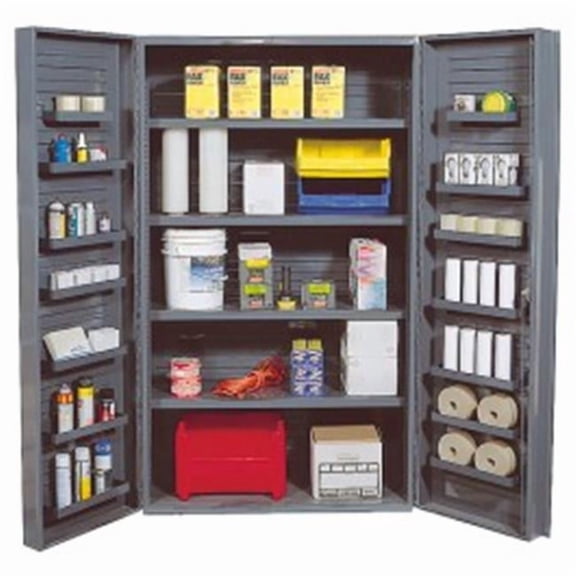 Gray Plastic Storage Bin Security Cabinets - 48 x 24 x 84 in.