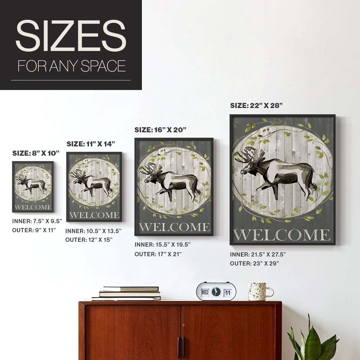 Woodland Welcome IV Framed Print - Solid Wood in Single Picture Frame Solid Wood 2 Framed Print