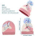 thumbnail image 2 of Gorro bordado para niños Brillar conjunto de guantes gorro de invierno con pompón gorro de ganchillo de punto suave y cálido Talla única, 2 of 5