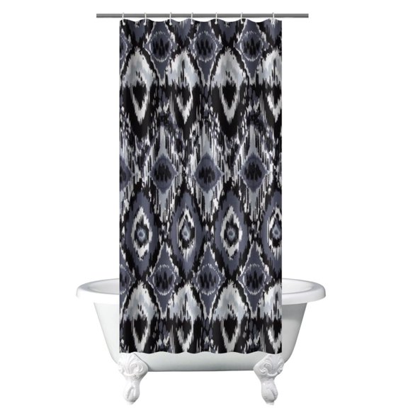 Small Stall Narrow Shower Curtain 36"W x 72"L – Tropical Bohemian Leaves, Mid-Century Abstract Boho Botanical Bathroom Decor, Vintage Floral Palm Leaf Pattern, Rustic Tribal Folk Style