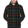 thumbnail image 4 of KLL Buffalo Plaid Dark Green Print Mens Hoodie Long Sleeve Casual Pullover Hooded Sweatshirt Fashion Drawstring Hoodies with Pocket-X-Large, 4 of 6