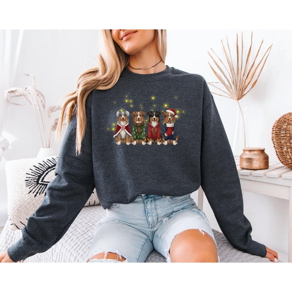 Australian Shepherd season Sweatshirt, Dog Lover, Dog Mom Shirt, Cute Aussie Crewneck, Dog Shirt, season Sweater, F7212 All Size S-5Xl