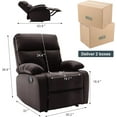 thumbnail image 2 of hzlagm Manual Recliner Chair with Adjustable Footrest for Small Spaces Living Room Bedroom RV Brown, 2 of 6