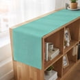 thumbnail image 6 of Turquoise Burlap Texture 48 Inch Table Runner, Farmhouse Vintage Aqua Farmhouse Dresser Scarf Cotton & Linen Tablerunner for Dining/Kitchen Island/Holiday Party Décor 13" x 48", 6 of 9
