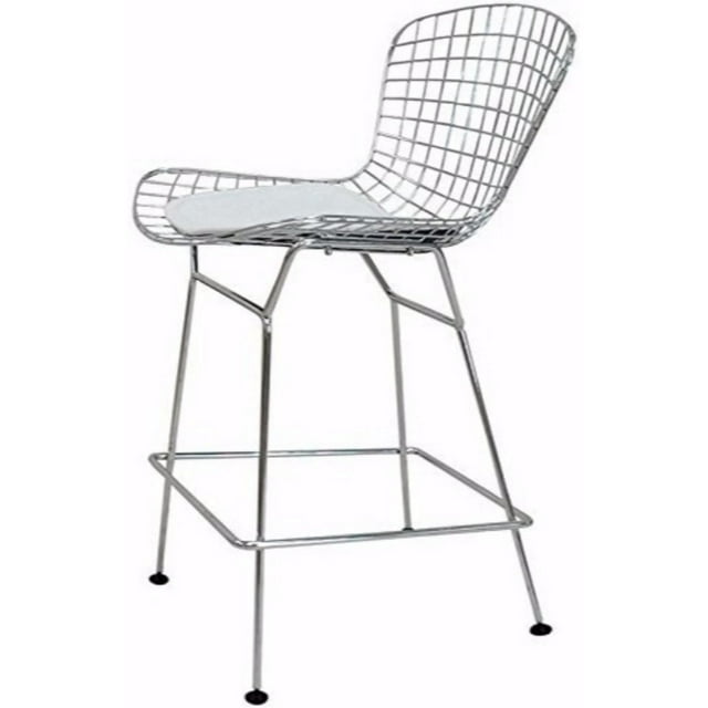 Tabouret de comptoir Bertoia Nicer Furniture en blanc