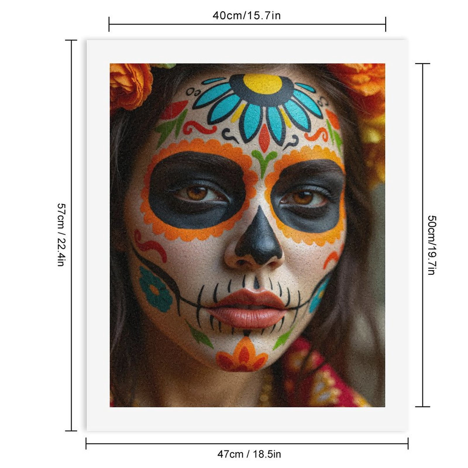 Paint By Numbers Kit for Adults Beginner - DIY Colorful Face Art Design Canvas Painting Kits for Adults, Frameless Paint By Number for Adults for Home Wall Decor 16x20 Inch