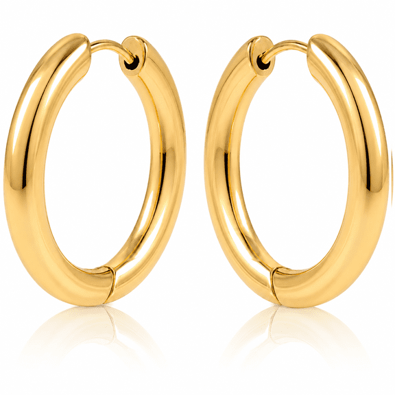 Eclipton® 14K Plated Gold Hoop Earrings for Women, Dainty Minimalist & Hypoallergenic Hoop Earrings for Party Daily Office Wear