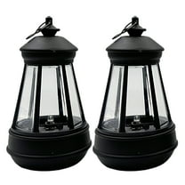 Hemobllo 2pcs Solar Powered Outdoor Solar Lamp Black Plastic