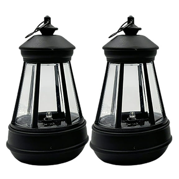 Hemobllo 2pcs Solar Powered Outdoor Solar Lamp Black Plastic