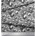thumbnail image 4 of Soimoi Satin Silk Fabric Waves Shirting Printed Fabric 1 Yard 42 Inch Wide, 4 of 5