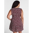 thumbnail image 3 of Terra & Sky Women's Plus Sleeveless Button Front Tiered Cotton Mini Dress, Sizes 0X-5X, 3 of 5