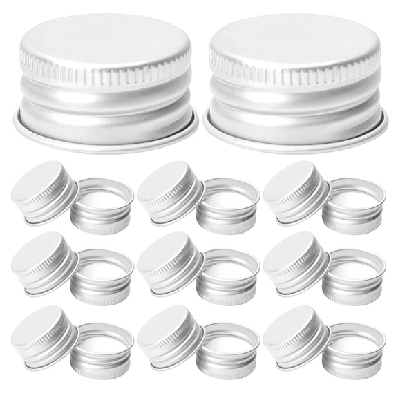 KONTONTY 50Pcs Universal Aluminum Bottle Lids Leakproof Threaded Caps for Glass Bottles and Cups